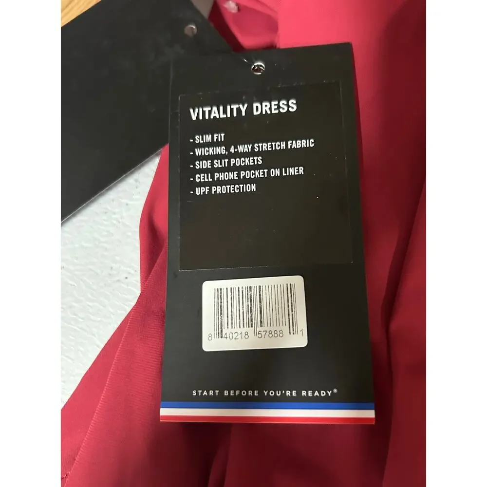 NWT Fourlaps Vitality Dress XS Red Velvet Midnight Athletic Tennis MSRP $118